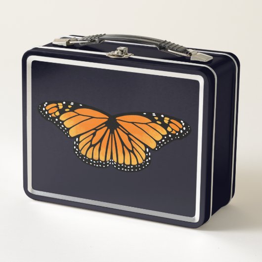 Monarchschmetterling Metall Brotdose (Vorderseite)