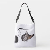 Monarchschmetterling mit Egret Tragetaschen Mit Langen Trägern (Rückseite)