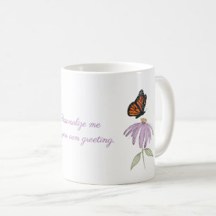 Monarchschmetterling mit Lila Kone-Blume Kaffeetasse