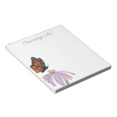 Monarchschmetterling mit Lila Kone-Blume Notizblock (angewinkelt)