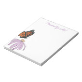 Monarchschmetterling mit Lila Kone-Blume Notizblock (Rotiert)