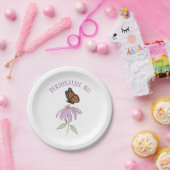 Monarchschmetterling mit Lila Kone-Blume Pappteller (Party)