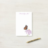 Monarchschmetterling mit Lila Kone-Blume Post-it Klebezettel (Auf Schreibtisch)