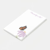 Monarchschmetterling mit Lila Kone-Blume Post-it Klebezettel (angewinkelt)