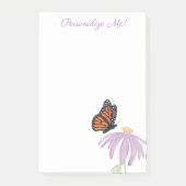 Monarchschmetterling mit Lila Kone-Blume Post-it Klebezettel (Vorderseite)