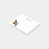 Monarchschmetterling mit Personalisiertem Namen Post-it Klebezettel (angewinkelt)