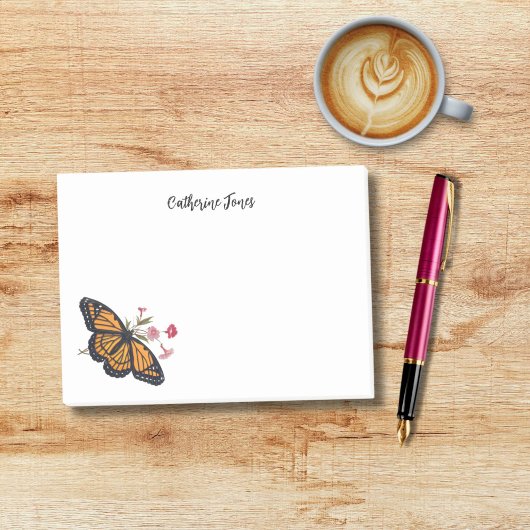 Monarchschmetterling mit Personalisiertem Namen Post-it Klebezettel