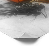 Monarchschmetterling mit teilweise farbiger Natur Poster (Ecke)