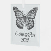 Monarchschmetterling Ornament Aus Glas (Vorderseite links)