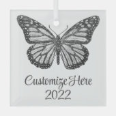 Monarchschmetterling Ornament Aus Glas (Vorderseite)