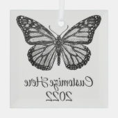 Monarchschmetterling Ornament Aus Glas (Rückseite)