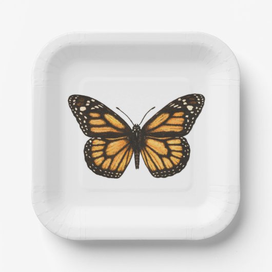 Monarchschmetterling Pappteller (Vorderseite)