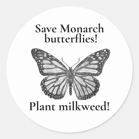 Monarchschmetterling Runder Aufkleber (Vorderseite)