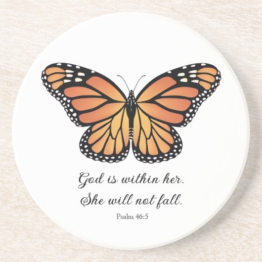Monarchschmetterling Sandstone Untersetzer Christl (Vorne)
