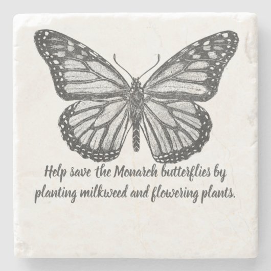 Monarchschmetterling Stone Untersetzer (Vorderseite)