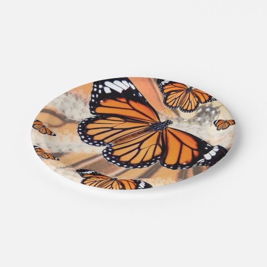Monarchschmetterling-Teller Pappteller (Schrägansicht)