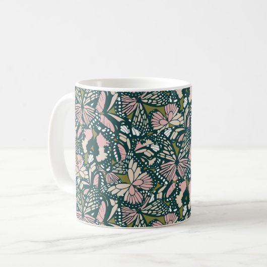 Monarchschmetterling, tierischer Druck 3 Kaffeetasse (Vorderseite Links)