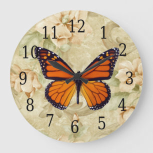 Monarchschmetterling und Blume Uhr