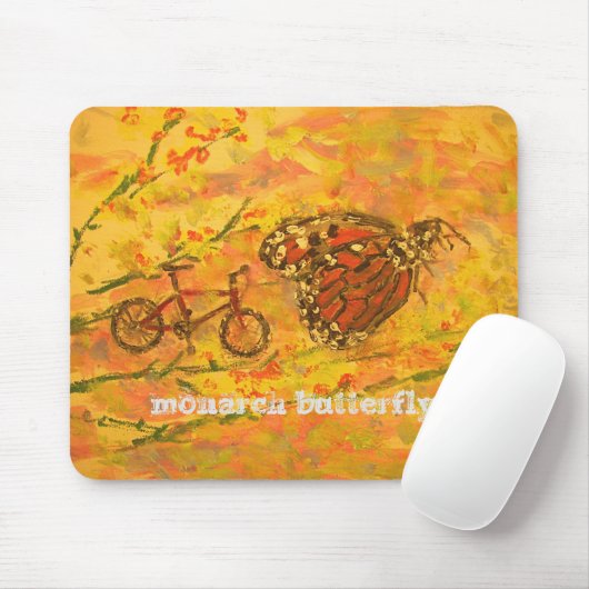 Monarchschmetterling und Fahrradkunst Mousepad (Mit Mouse)