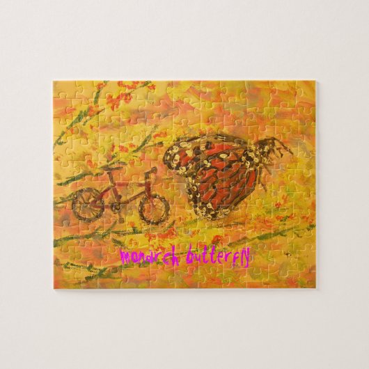 Monarchschmetterling und Fahrradkunst Puzzle (Horizontal)