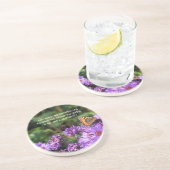 Monarchschmetterling und lila Blumen Getränkeuntersetzer (Seite)