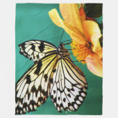 Monarchschmetterling und orangefarbene Blume Fleecedecke (Vorderseite)