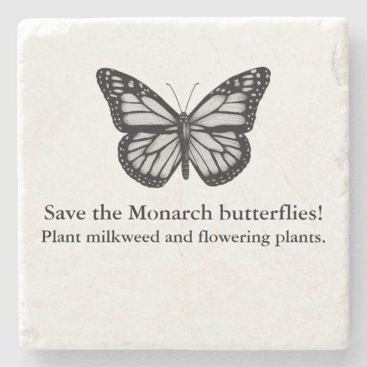 Monarchschmetterling-Untersetzer Steinuntersetzer (Vorderseite)