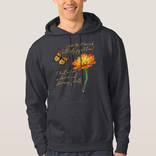 Monarchschmetterling, Zinnia-Blume, Hoodie (Vorderseite)