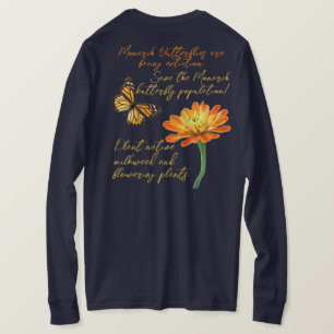 Monarchschmetterling, Zinnia-Blume, T-Shirt