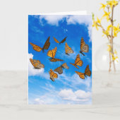 Monarchschmetterlinge am Himmel Karte (Gelbe Blume)