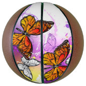 Monarchschmetterlinge auf Lila Hintergrund Basketball (Vertikal)