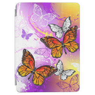 Monarchschmetterlinge auf Lila Hintergrund iPad Air Hülle