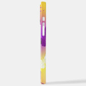 Monarchschmetterlinge auf Lila Hintergrund iPhone Hülle (Linke Seite)