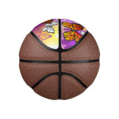 Monarchschmetterlinge auf Lila Hintergrund Mini Basketball (Rechts)