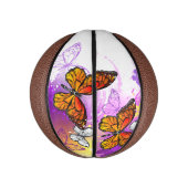 Monarchschmetterlinge auf Lila Hintergrund Mini Basketball (Vertikal)
