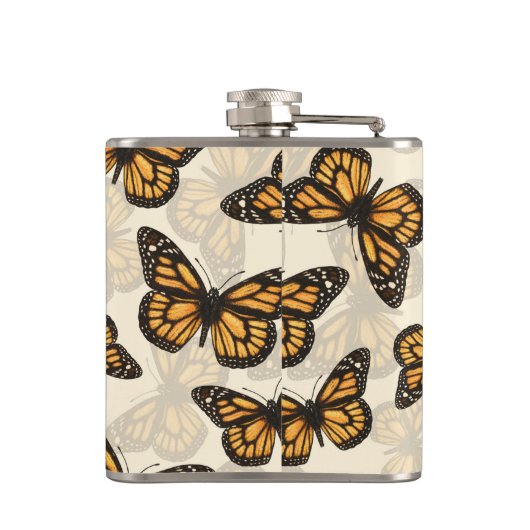 Monarchschmetterlinge Flachmann (Rückseite)