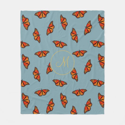 Monarchschmetterlinge Fleecedecke (Vorderseite)