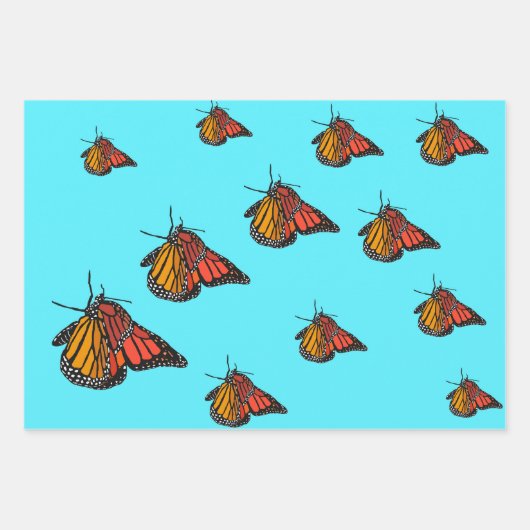 Monarchschmetterlinge Geschenkpapier Set (Vorderseite 2)