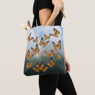Monarchschmetterlinge im Morgendesign Tasche