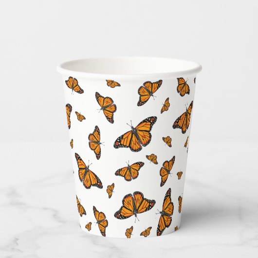 Monarchschmetterlinge Pappbecher (Rückseite)