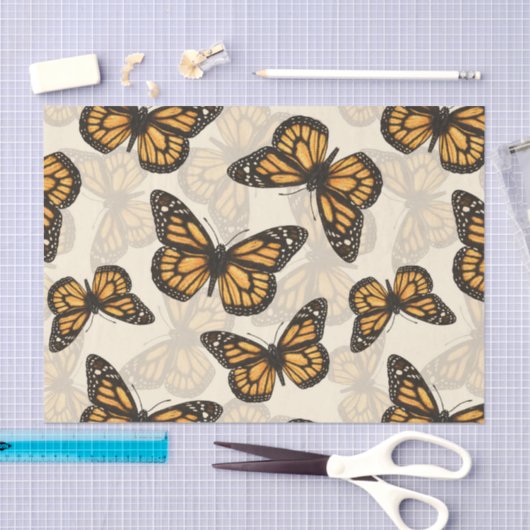 Monarchschmetterlinge Seidenpapier (Handwerk)