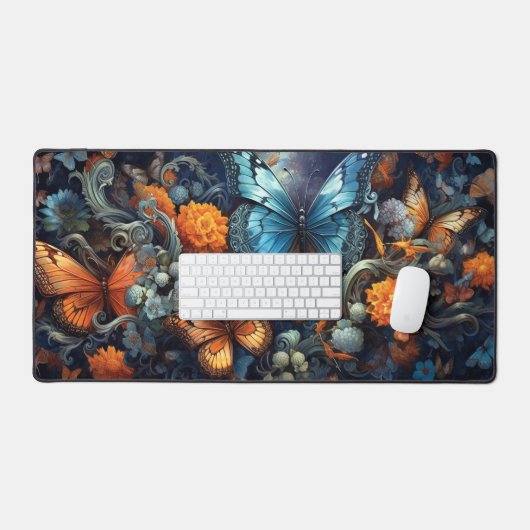 Monarchschmetterlinge und Wildblumen Schreibtischunterlage (Tastatur & Maus)