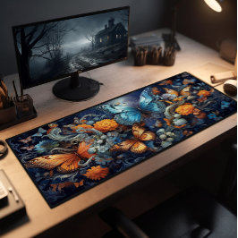 Monarchschmetterlinge und Wildblumen Schreibtischunterlage