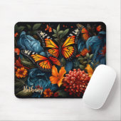 Monarchschmetterlinge und wunderschöne Wildblumen Mousepad (Mit Mouse)