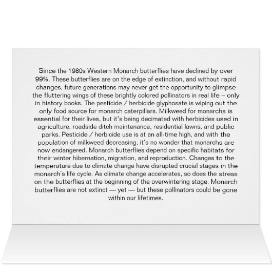 Monarchschmetterlingskarte (farbig) (Innenansicht Horizontal (Oben))