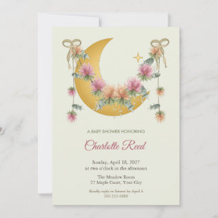Monarda-Girlande Boho-Baby-Shower-Einladung Einladung