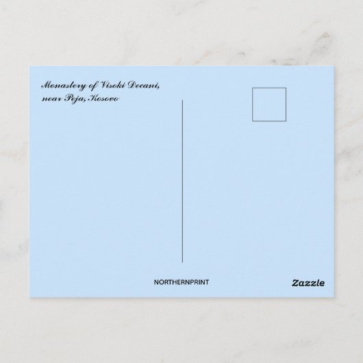 Monastery of Visoki Decani Near Peja Kosovo Postkarte (Rückseite)