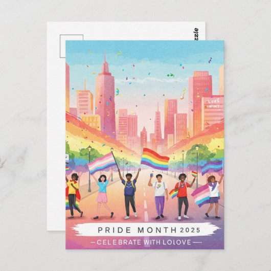 "Monat 2025 - Feiern mit Liebe" Postkarte (Vorne/Hinten)