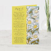 Monat April Geboren in Prose Blume Card Karte (Vorderseite)
