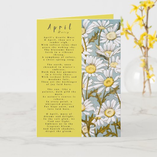 Monat April Geboren in Prose Blume Card Karte (Gelbe Blume)